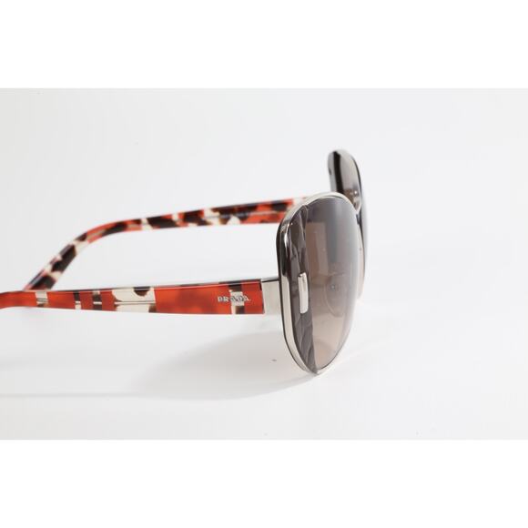 PRADA SPR60S Brown Silver Orange Gradient Sunglasses Aviator Designer Unisex - Picture 8 of 13